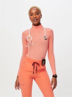 Figs Mock Neck Top - Quarter Zip